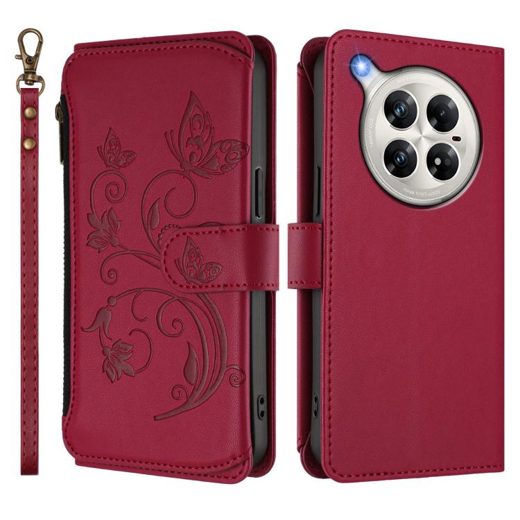 For Infinix Zero 40 4G Butterfly Love Flower Multi-card Zipper Wallet Leather Phone Case