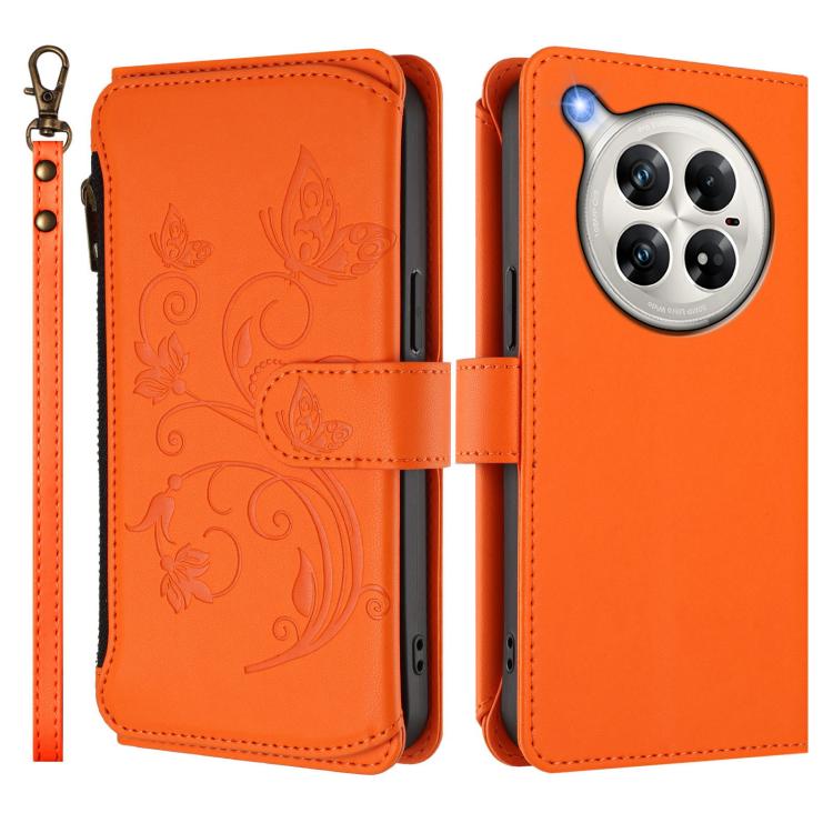 For Infinix Zero 40 4G Butterfly Love Flower Multi-card Zipper Wallet Leather Phone Case