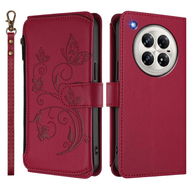 For Infinix Zero 40 5G Butterfly Love Flower Multi-card Zipper Wallet Leather Phone Case