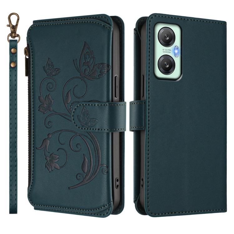For Infinix Hot 20s / 20 Pro Butterfly Love Flower Multi-card Zipper Wallet Leather Phone Case