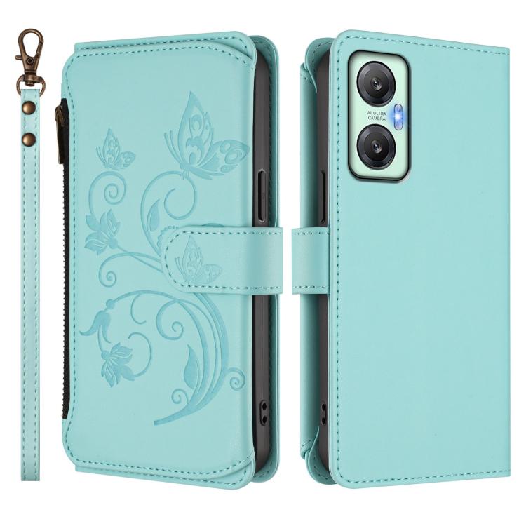 For Infinix Hot 20s / 20 Pro Butterfly Love Flower Multi-card Zipper Wallet Leather Phone Case