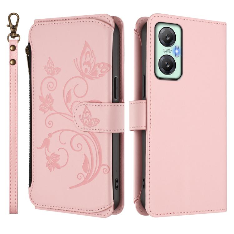 For Infinix Hot 20s / 20 Pro Butterfly Love Flower Multi-card Zipper Wallet Leather Phone Case