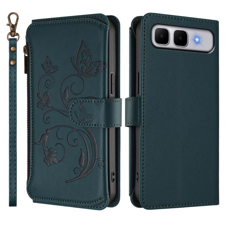 For Infinix Smart 10 Plus 4G Butterfly Love Flower Multi-card Zipper Wallet Leather Phone Case