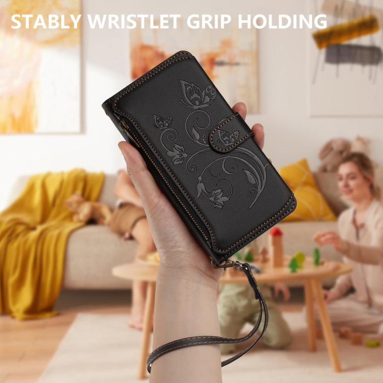 For Infinix Smart 10 Plus 4G Butterfly Love Flower Multi-card Zipper Wallet Leather Phone Case