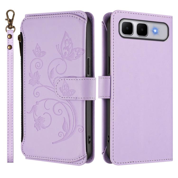 For Infinix Smart 10 Plus 4G Butterfly Love Flower Multi-card Zipper Wallet Leather Phone Case