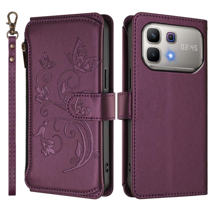 For Infinix Note 60 / 60 Pro 5G Butterfly Love Flower Multi-card Zipper Wallet Leather Phone Case