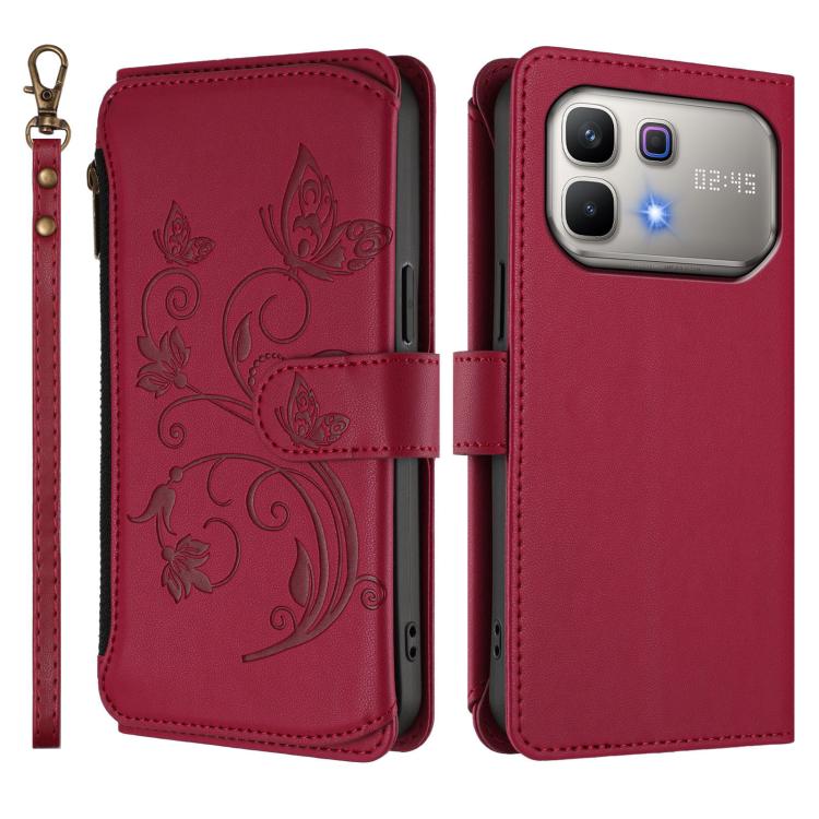 For Infinix Note 60 / 60 Pro 5G Butterfly Love Flower Multi-card Zipper Wallet Leather Phone Case
