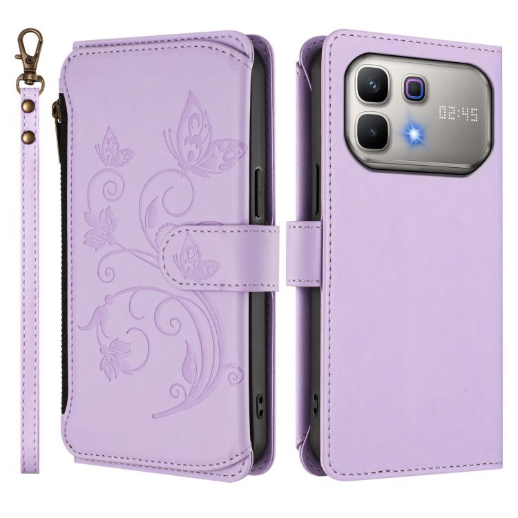 For Infinix Note 60 / 60 Pro 5G Butterfly Love Flower Multi-card Zipper Wallet Leather Phone Case