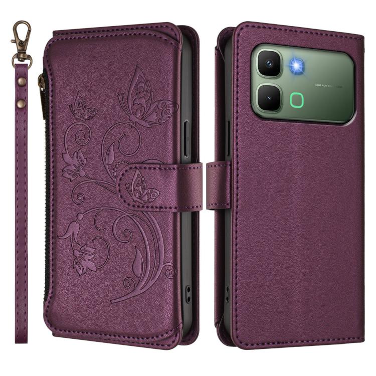For Infinix Note Edge 5G Butterfly Love Flower Multi-card Zipper Wallet Leather Phone Case