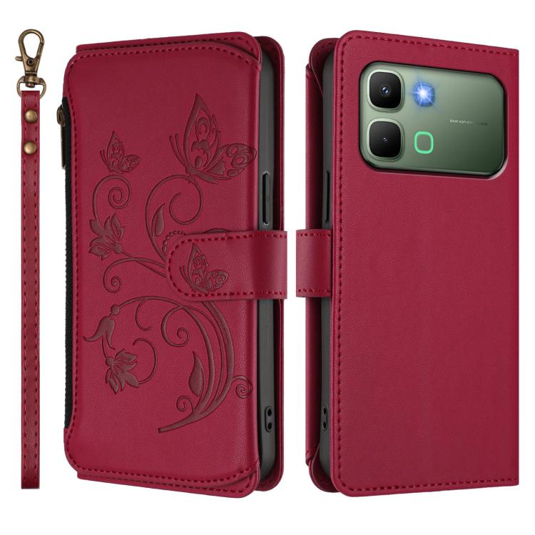 For Infinix Note Edge 5G Butterfly Love Flower Multi-card Zipper Wallet Leather Phone Case