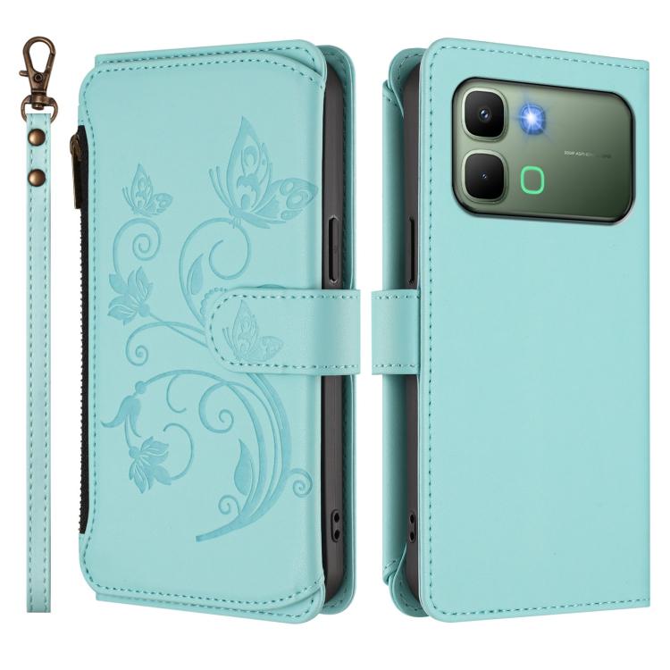 For Infinix Note Edge 5G Butterfly Love Flower Multi-card Zipper Wallet Leather Phone Case