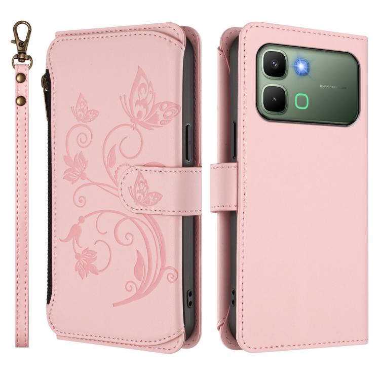 For Infinix Note Edge 5G Butterfly Love Flower Multi-card Zipper Wallet Leather Phone Case