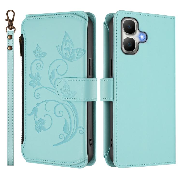 For Infinix Smart 20 4G / X6840 Butterfly Love Flower Multi-card Zipper Wallet Leather Phone Case