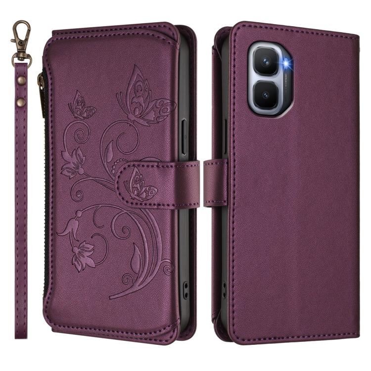 For Infinix GT 50 Pro 5G Butterfly Love Flower Multi-card Zipper Wallet Leather Phone Case