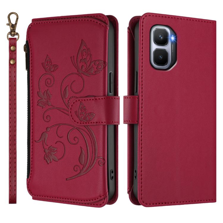 For Infinix GT 50 Pro 5G Butterfly Love Flower Multi-card Zipper Wallet Leather Phone Case