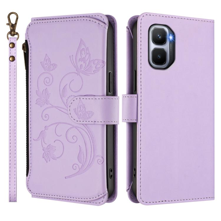 For Infinix GT 50 Pro 5G Butterfly Love Flower Multi-card Zipper Wallet Leather Phone Case