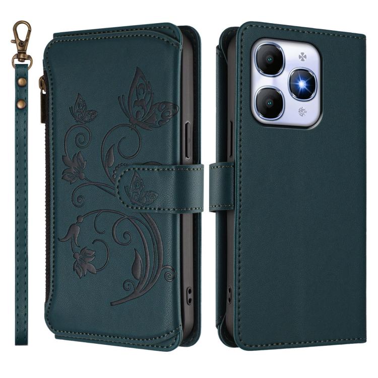 For Itel A90 4G Butterfly Love Flower Multi-card Zipper Wallet Leather Phone Case