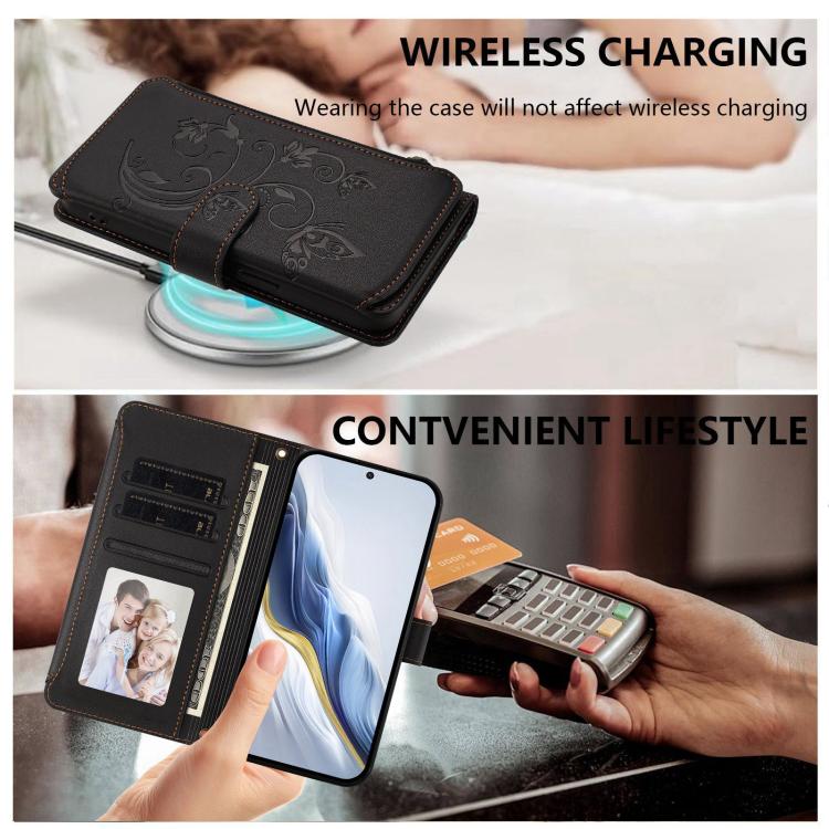 For Itel A70 Butterfly Love Flower Multi-card Zipper Wallet Leather Phone Case