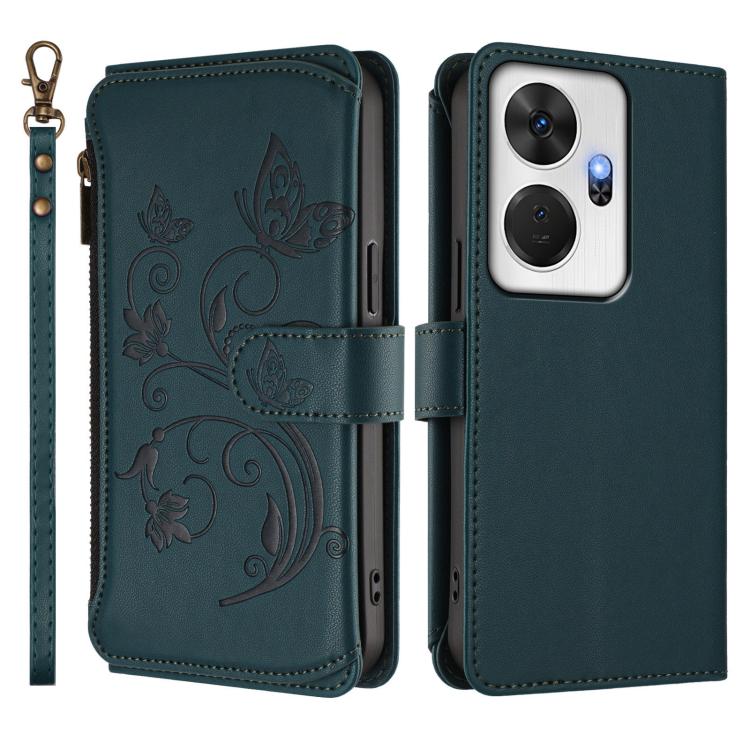 For Itel P55+ Butterfly Love Flower Multi-card Zipper Wallet Leather Phone Case