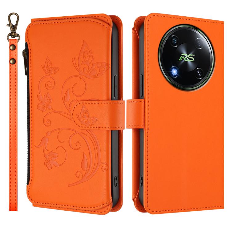 For Itel RS4 / S666LN Butterfly Love Flower Multi-card Zipper Wallet Leather Phone Case
