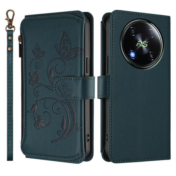 For Itel RS4 / S666LN Butterfly Love Flower Multi-card Zipper Wallet Leather Phone Case