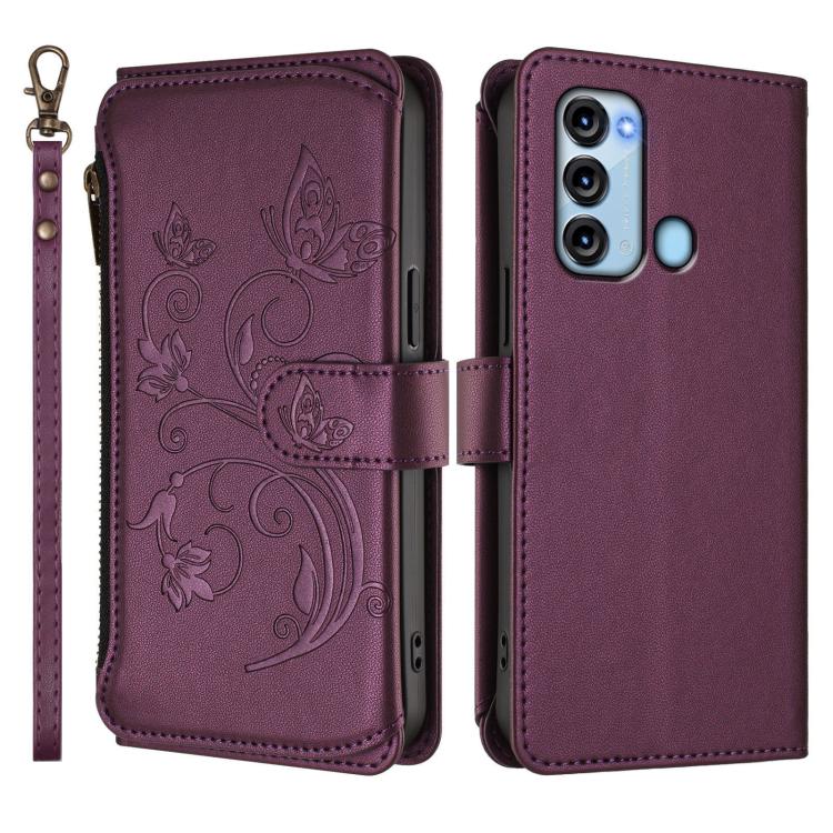 For Itel S17 / S661W / Vision 3 Butterfly Love Flower Multi-card Zipper Wallet Leather Phone Case