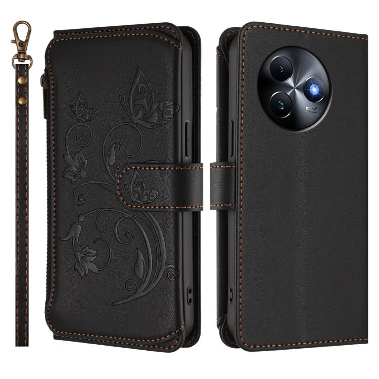 For Itel S24 Butterfly Love Flower Multi-card Zipper Wallet Leather Phone Case