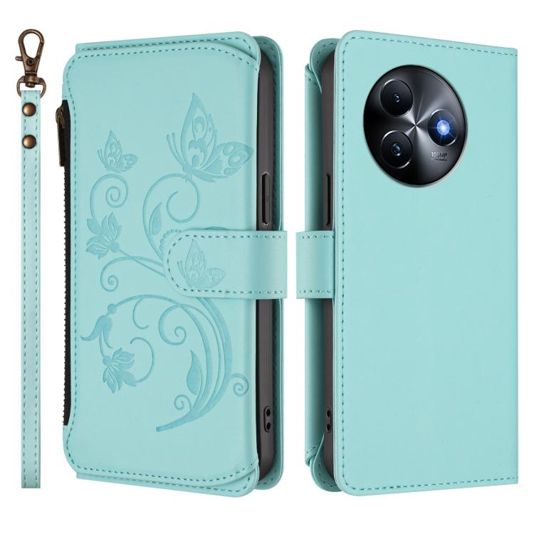 For Itel S24 Butterfly Love Flower Multi-card Zipper Wallet Leather Phone Case
