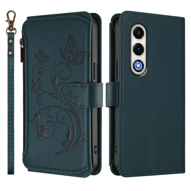 For Itel S25 4G Flat Butterfly Love Flower Multi-card Zipper Wallet Leather Phone Case