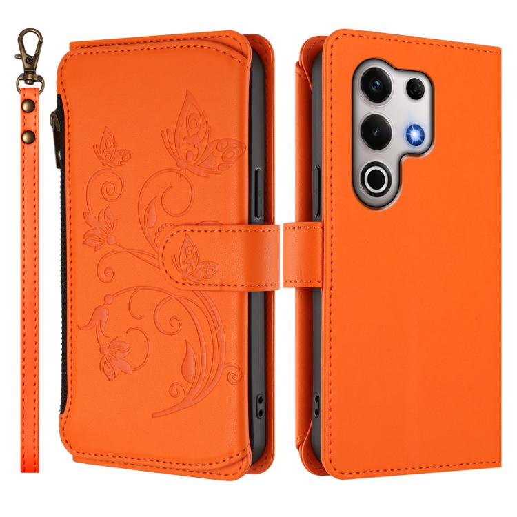 For Itel S25 Ultra 4G Curved Butterfly Love Flower Multi-card Zipper Wallet Leather Phone Case