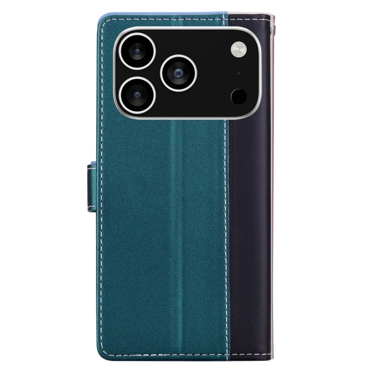 For iPhone 17 Pro Max Embossed Two-Color Leather Phone Case