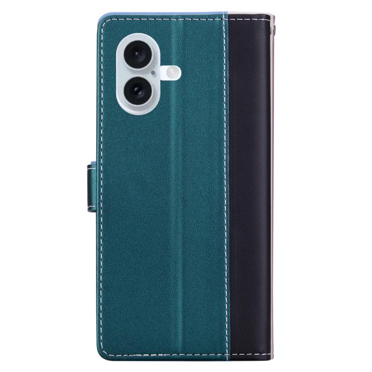 For iPhone 17 Embossed Two-Color Leather Phone Case
