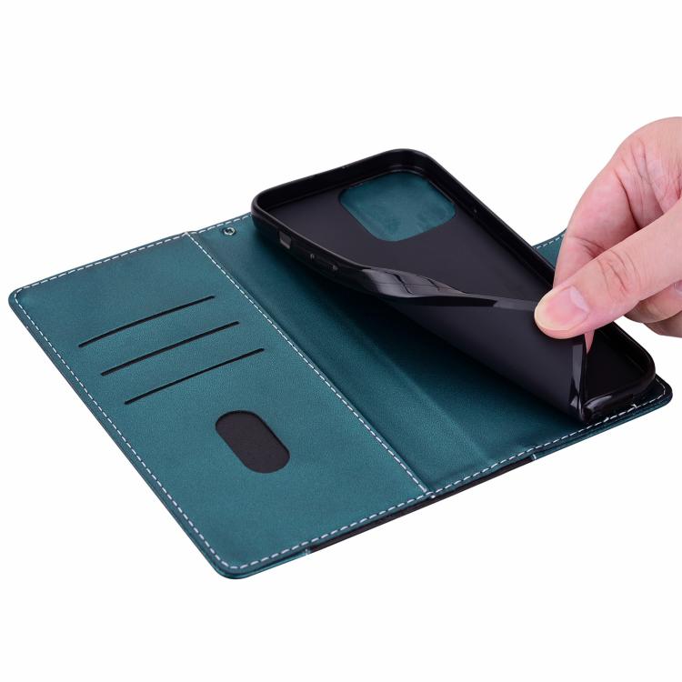 For iPhone 17 Embossed Two-Color Leather Phone Case