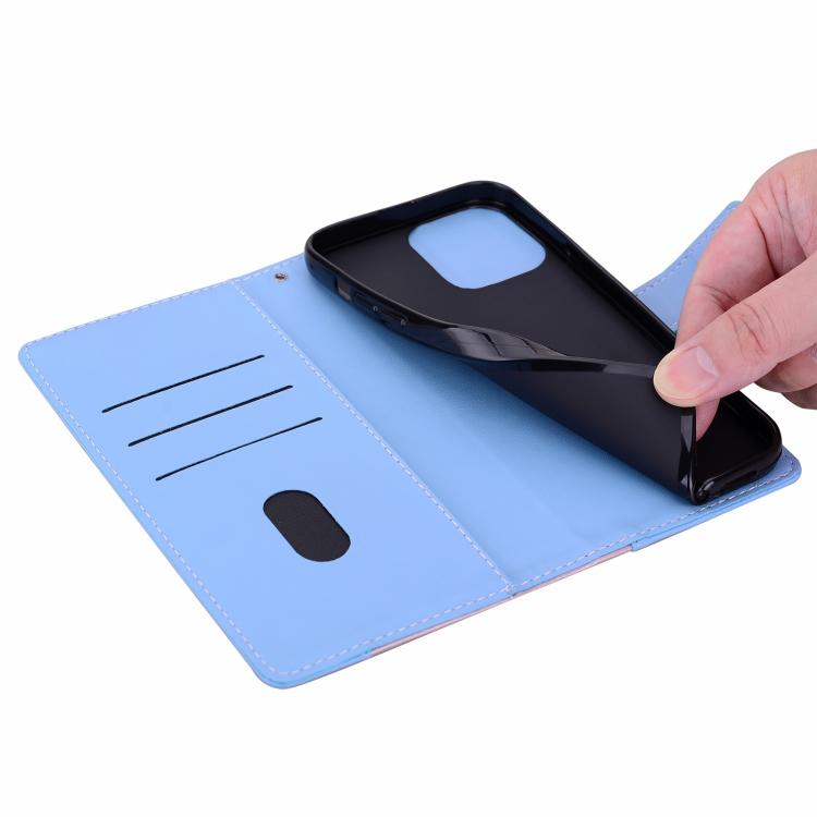 For iPhone 16 Pro Max Embossed Two-Color Leather Phone Case