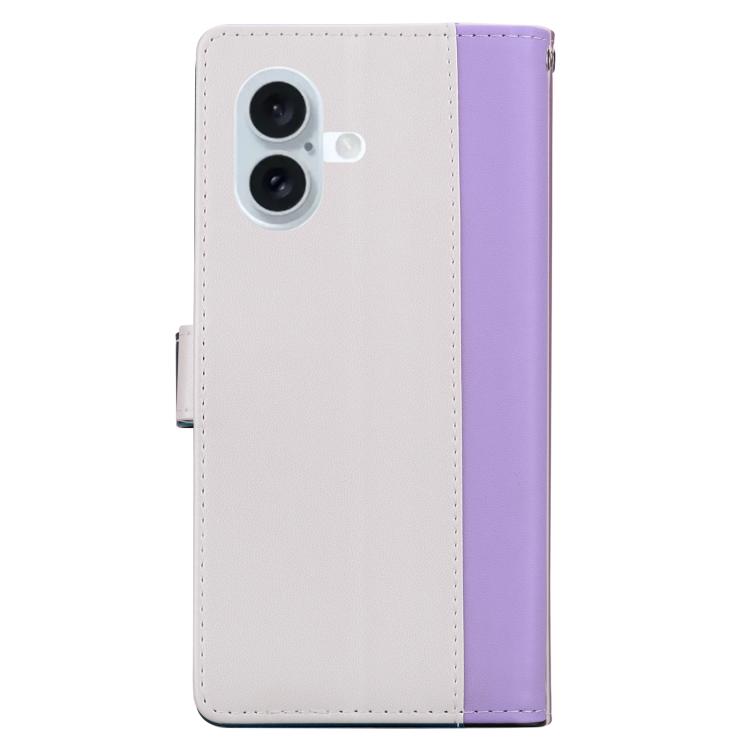 For iPhone 16 Embossed Two-Color Leather Phone Case