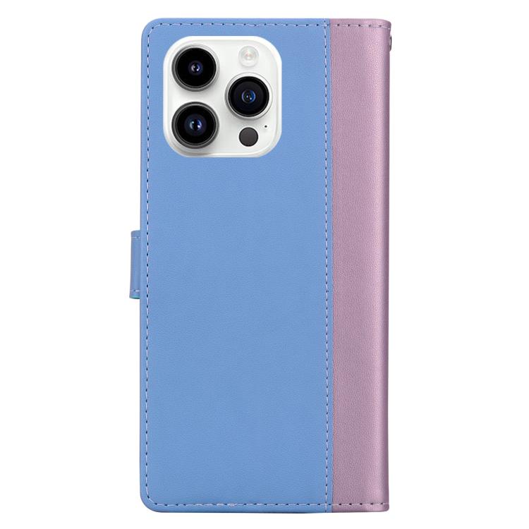 For iPhone 15 Pro Max Embossed Two-Color Leather Phone Case