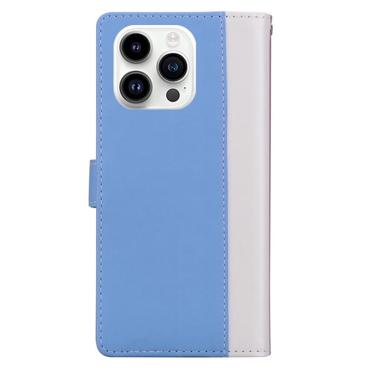 For iPhone 15 Pro Max Embossed Two-Color Leather Phone Case