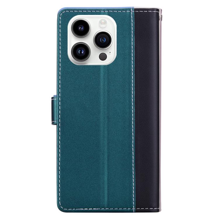 For iPhone 15 Pro Max Embossed Two-Color Leather Phone Case