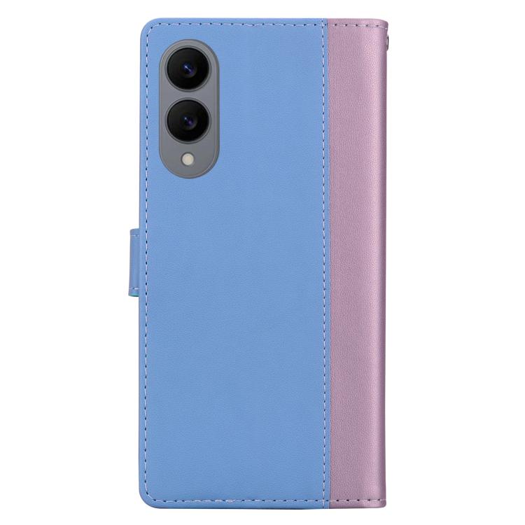 For Samsung Galaxy S25 Edge 5G Embossed Two-Color Leather Phone Case