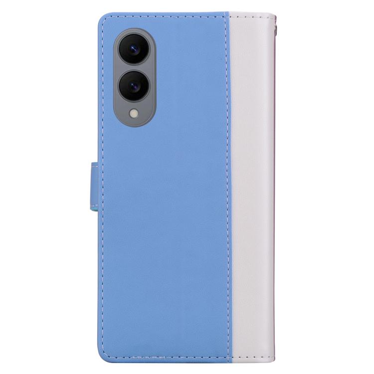For Samsung Galaxy S25 Edge 5G Embossed Two-Color Leather Phone Case