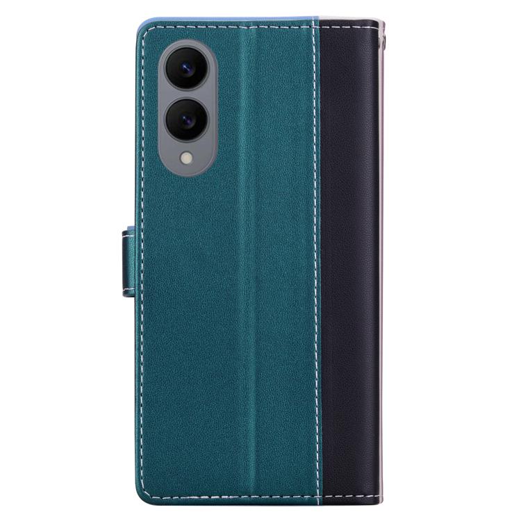 For Samsung Galaxy S25 Edge 5G Embossed Two-Color Leather Phone Case