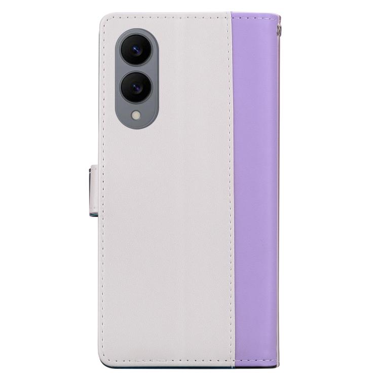 For Samsung Galaxy S25 Edge 5G Embossed Two-Color Leather Phone Case