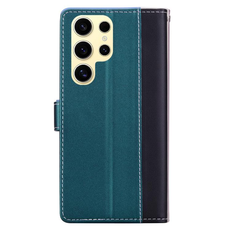 For Samsung Galaxy S22 Ultra 5G Embossed Two-Color Leather Phone Case