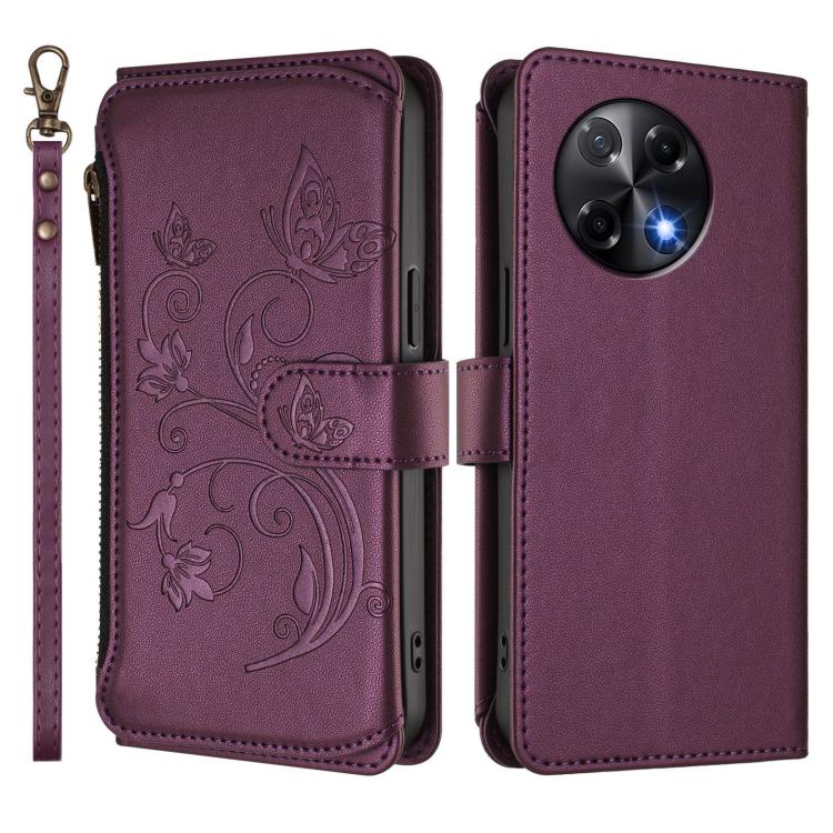 For Tecno Camon 30S / 30S Pro Butterfly Love Flower Multi-card Zipper Wallet Leather Phone Case