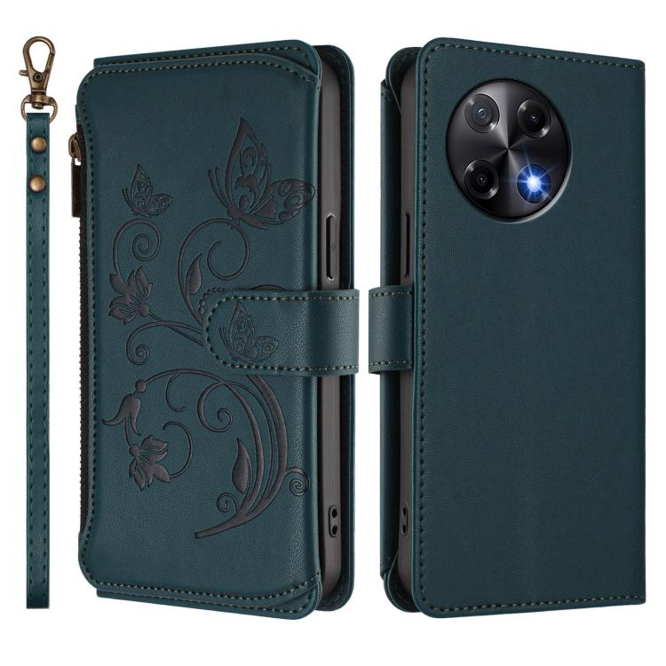 For Tecno Camon 30S / 30S Pro Butterfly Love Flower Multi-card Zipper Wallet Leather Phone Case