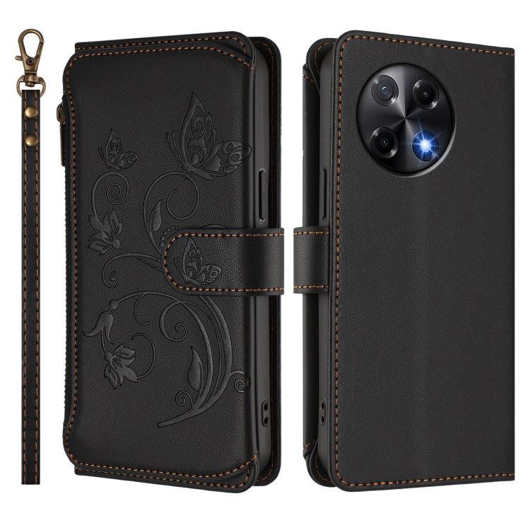 For Tecno Camon 30S / 30S Pro Butterfly Love Flower Multi-card Zipper Wallet Leather Phone Case