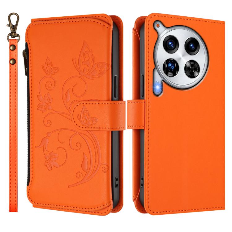 For Tecno Camon 30 Premier Butterfly Love Flower Multi-card Zipper Wallet Leather Phone Case