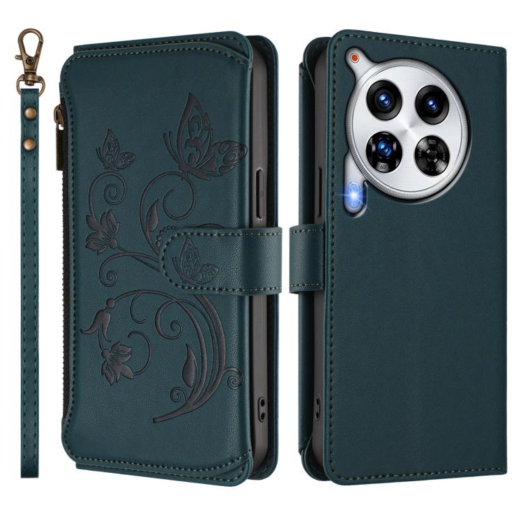 For Tecno Camon 30 Premier Butterfly Love Flower Multi-card Zipper Wallet Leather Phone Case