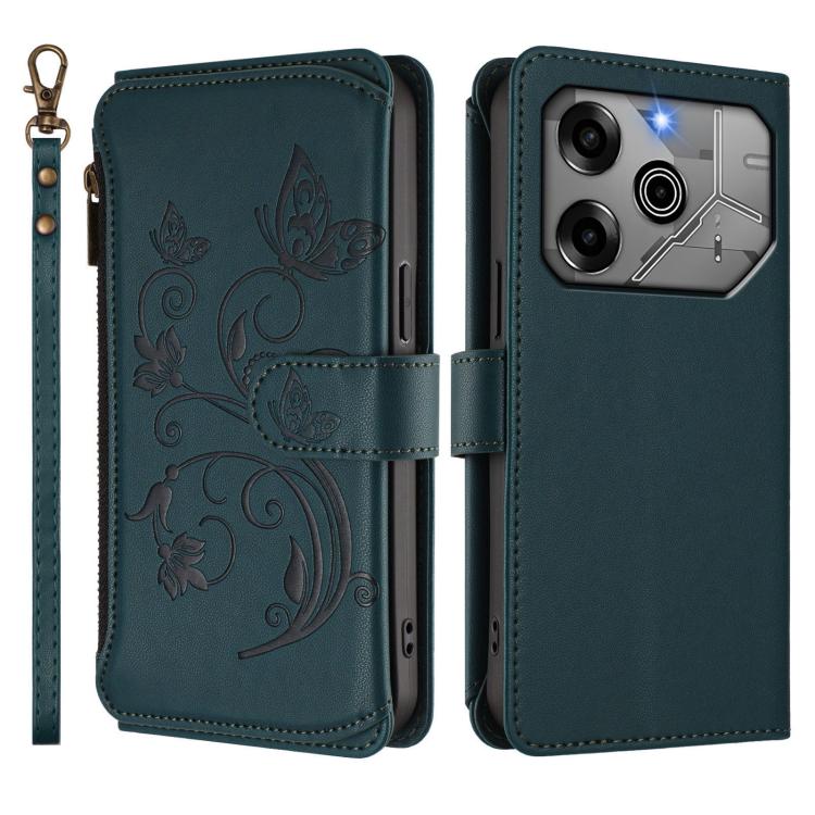For Tecno Pova 6 5G / 6 Pro 5G Butterfly Love Flower Multi-card Zipper Wallet Leather Phone Case