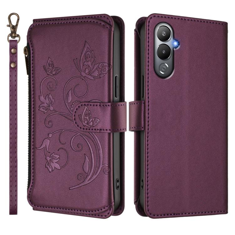 For Tecno Pova 4 Butterfly Love Flower Multi-card Zipper Wallet Leather Phone Case